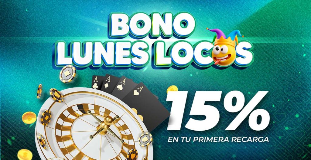 Bono Casino Online 15% más Lunes Locos en Bet502